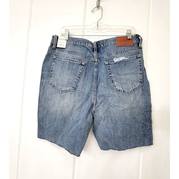 Lucky Brand High Rise Destroyed Denim Bermuda Shorts NWT - Picture 2 of 8